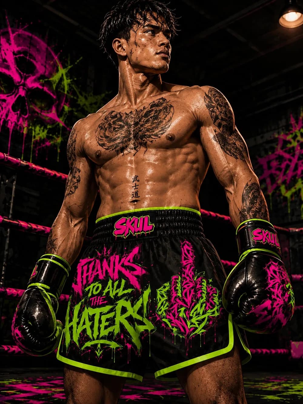 Fuel the Fire boxing shorts by Phantom Republic — view 1 of 3